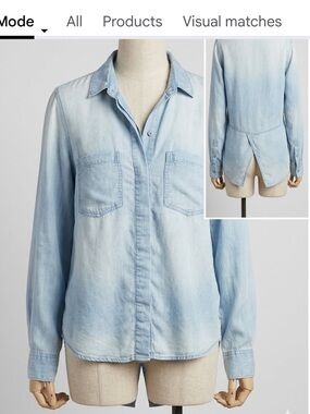 Cloth & Stone Anthropologie Chambry Button Down Top Size Small